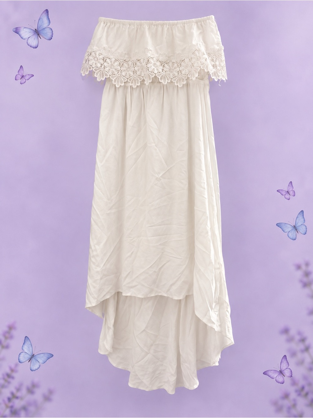 Solitaire Cream Lace-Tiered Maxi Slip